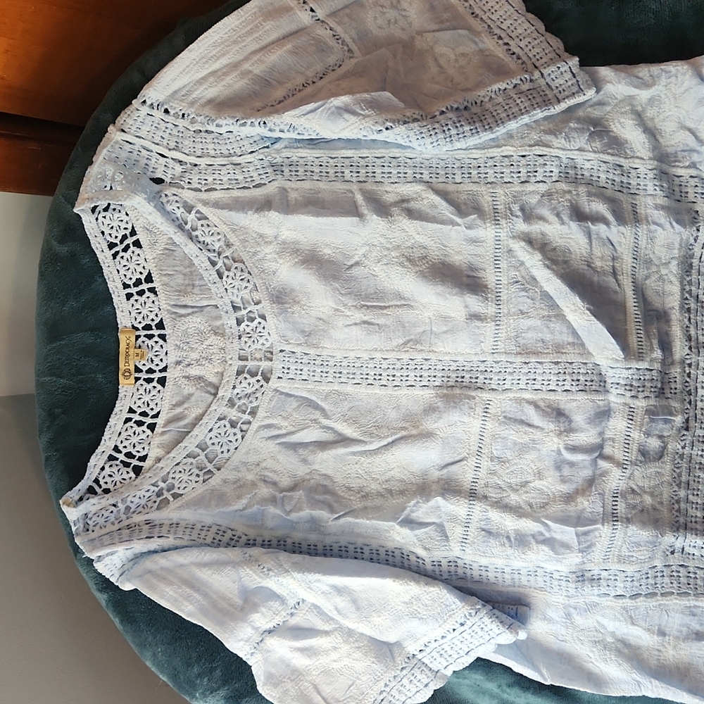 Democracy  Crocheted Cotton Blouse